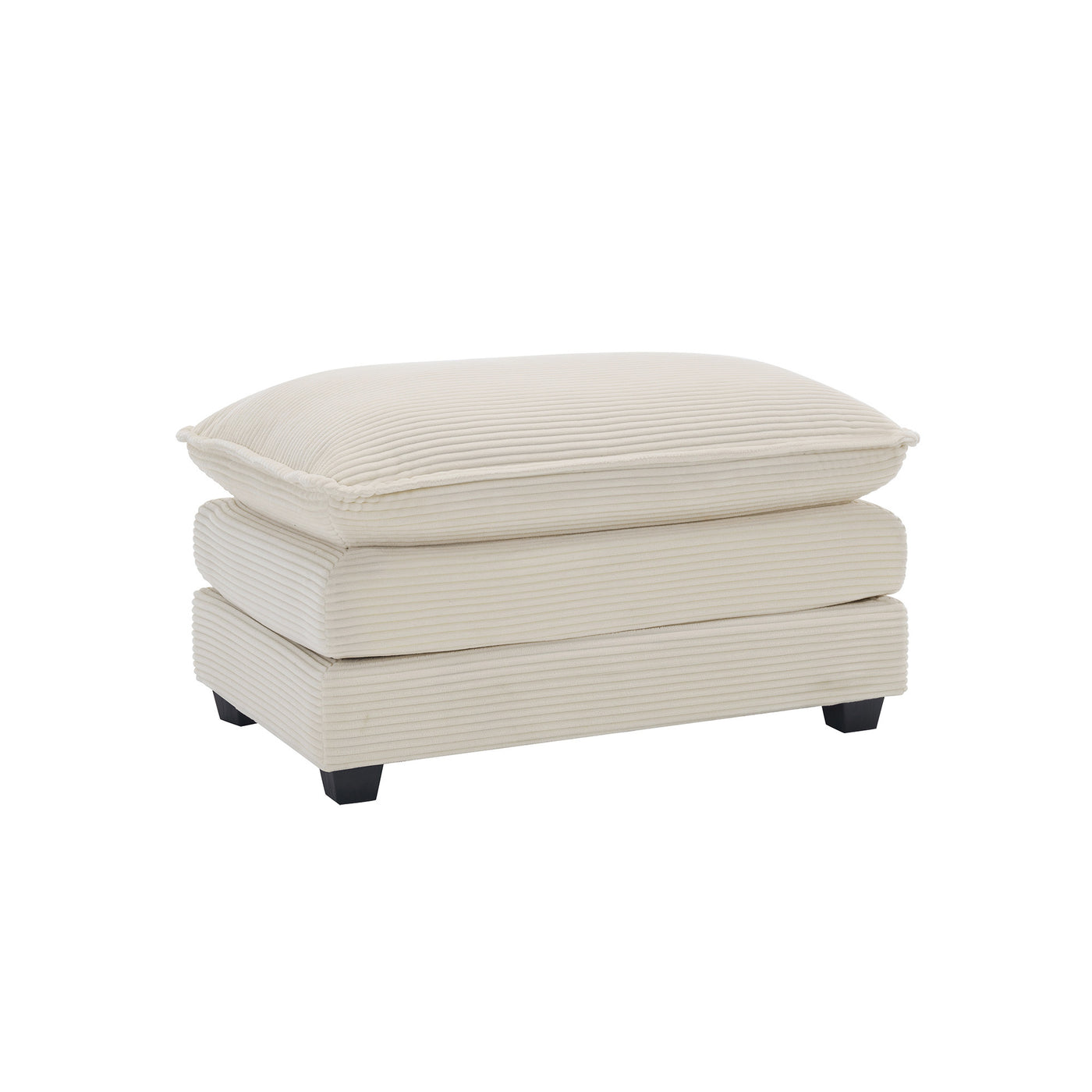 Wrenley Corduroy Ottoman, Beige