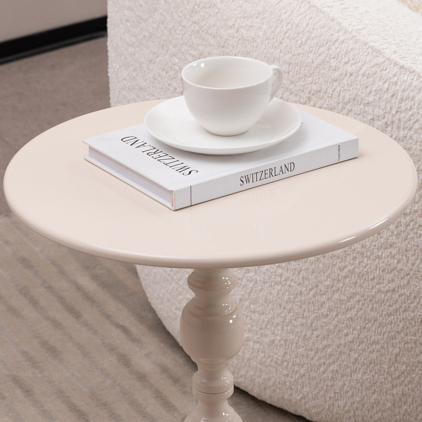 Vesper Vintage Metal Accent Table – White