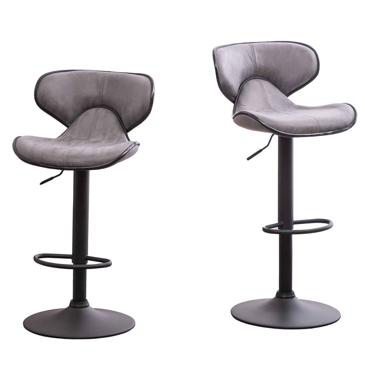 Masaccio Weathered Airlift Adjustable Bar Stools (Set of 2) Gray