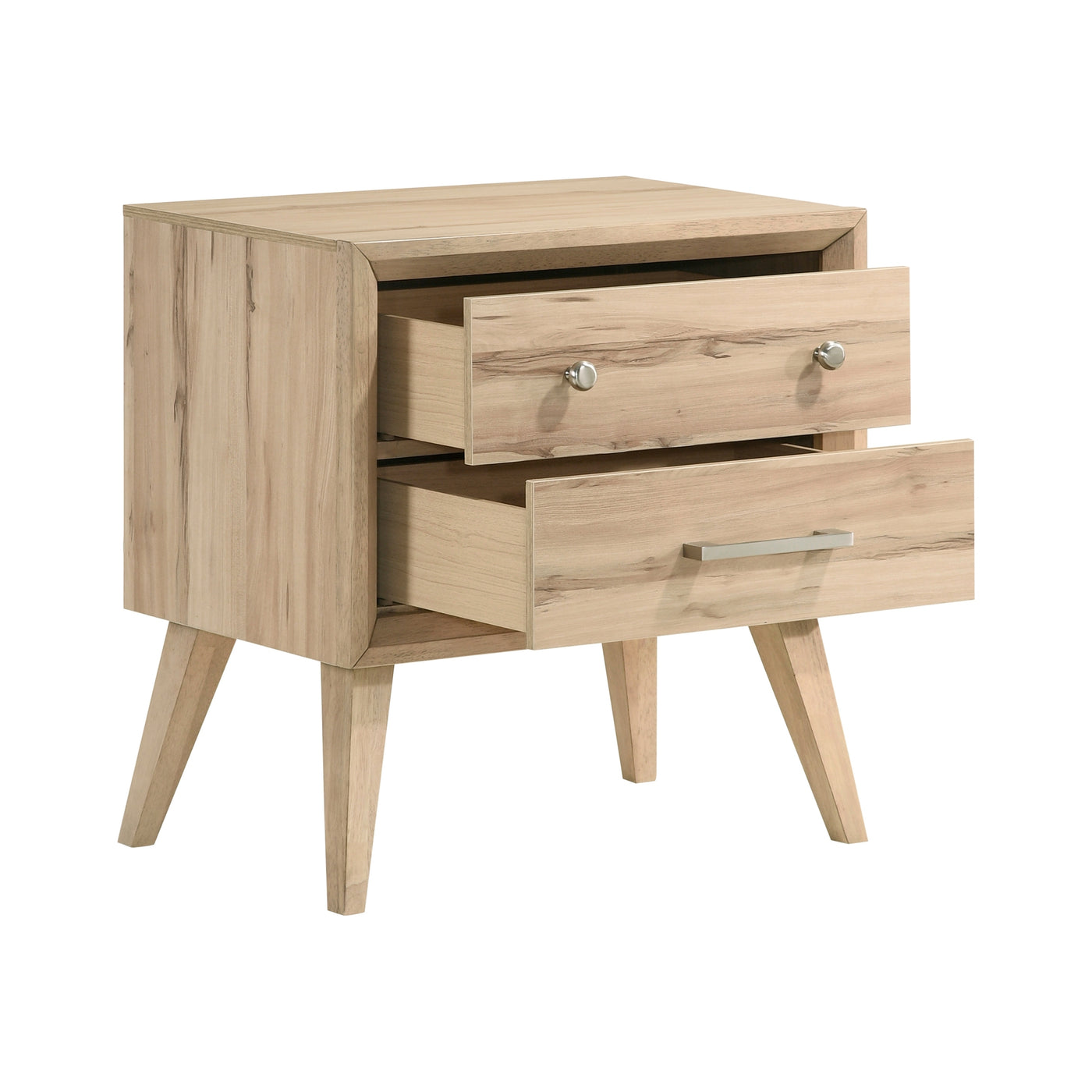 Marrin Natural Oak Finish Mid-Century Modern Nightstand