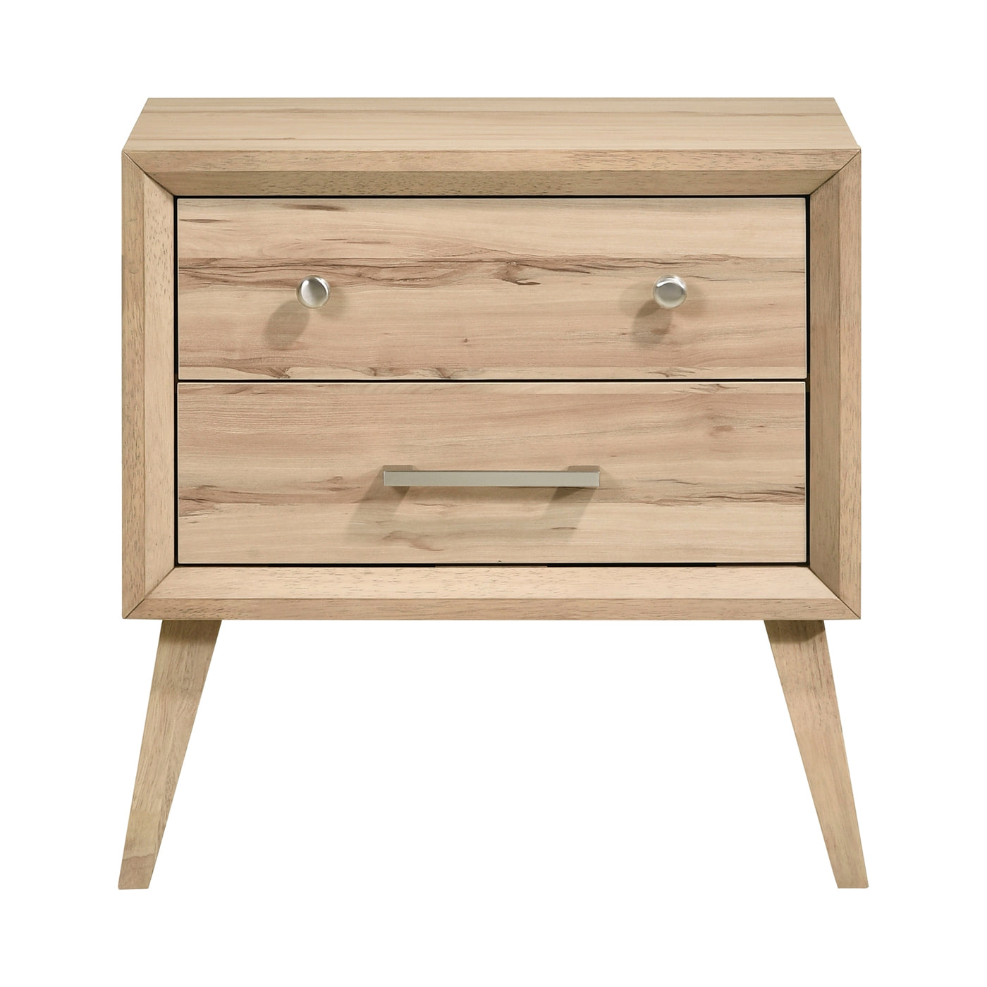 Marrin Natural Oak Finish Mid-Century Modern Nightstand