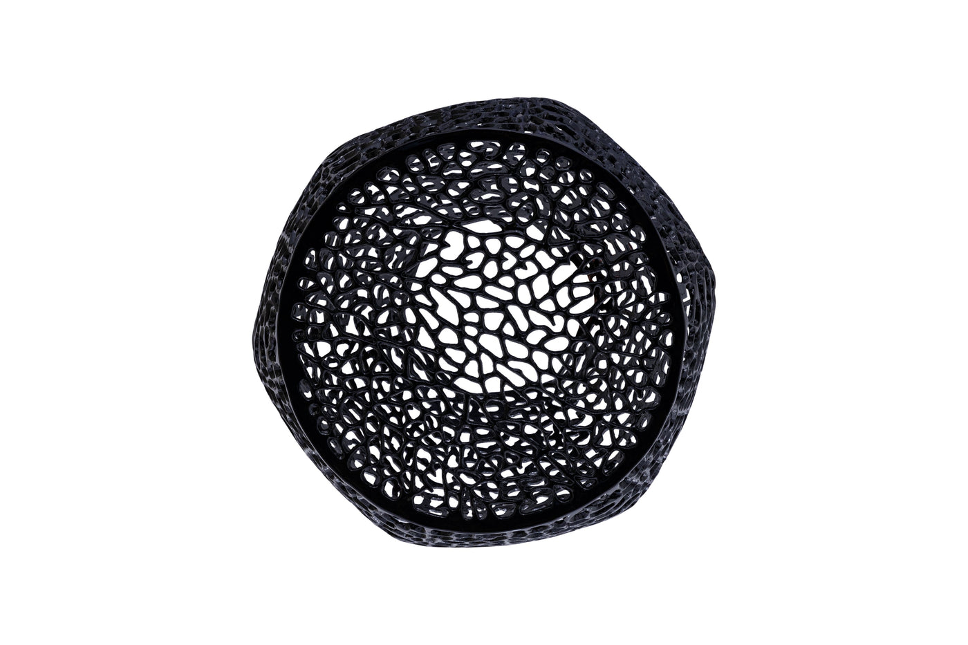 Azriel Aluminum Mesh Side Table, Black