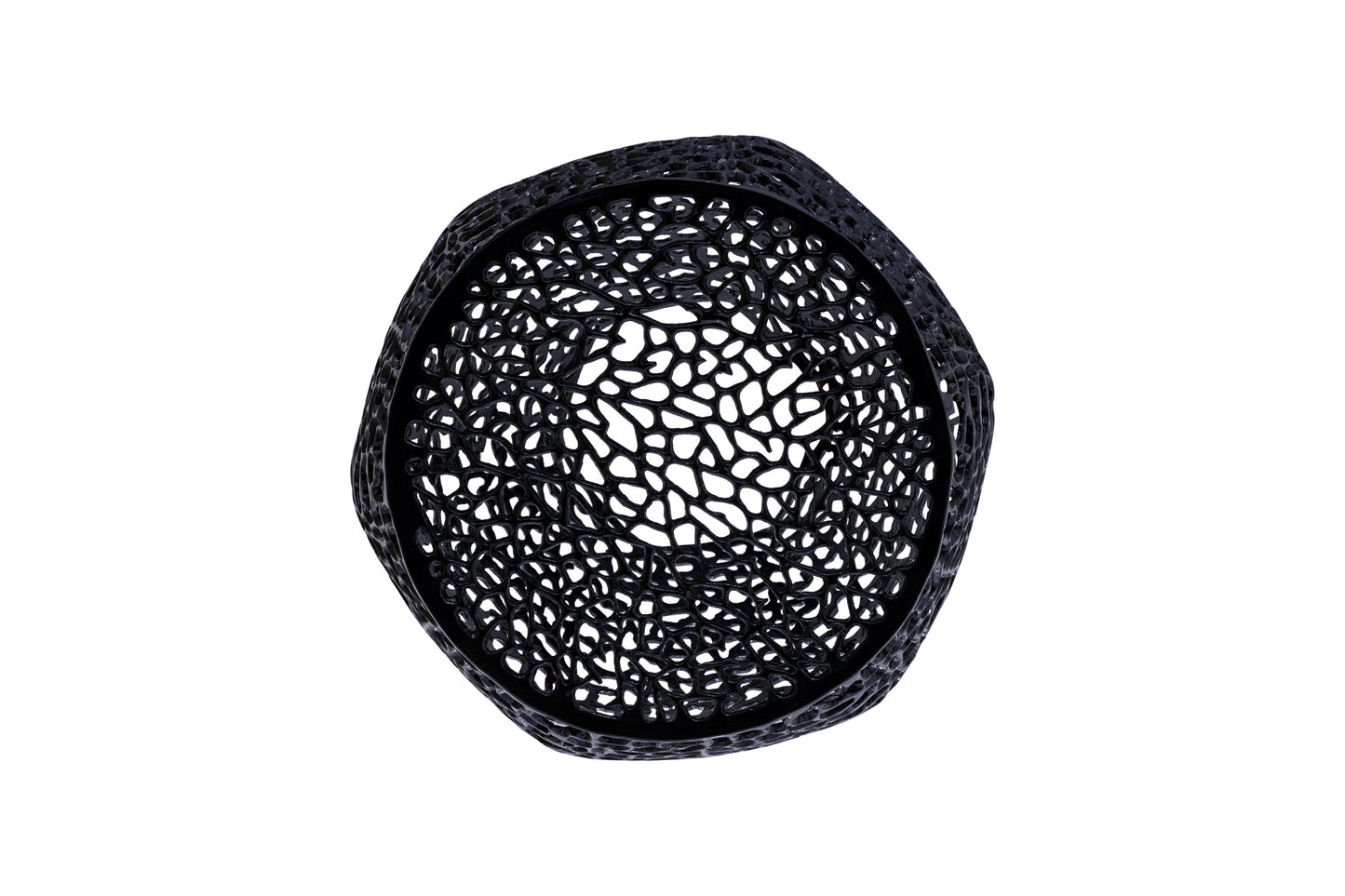 Azriel Aluminum Mesh Side Table, Black