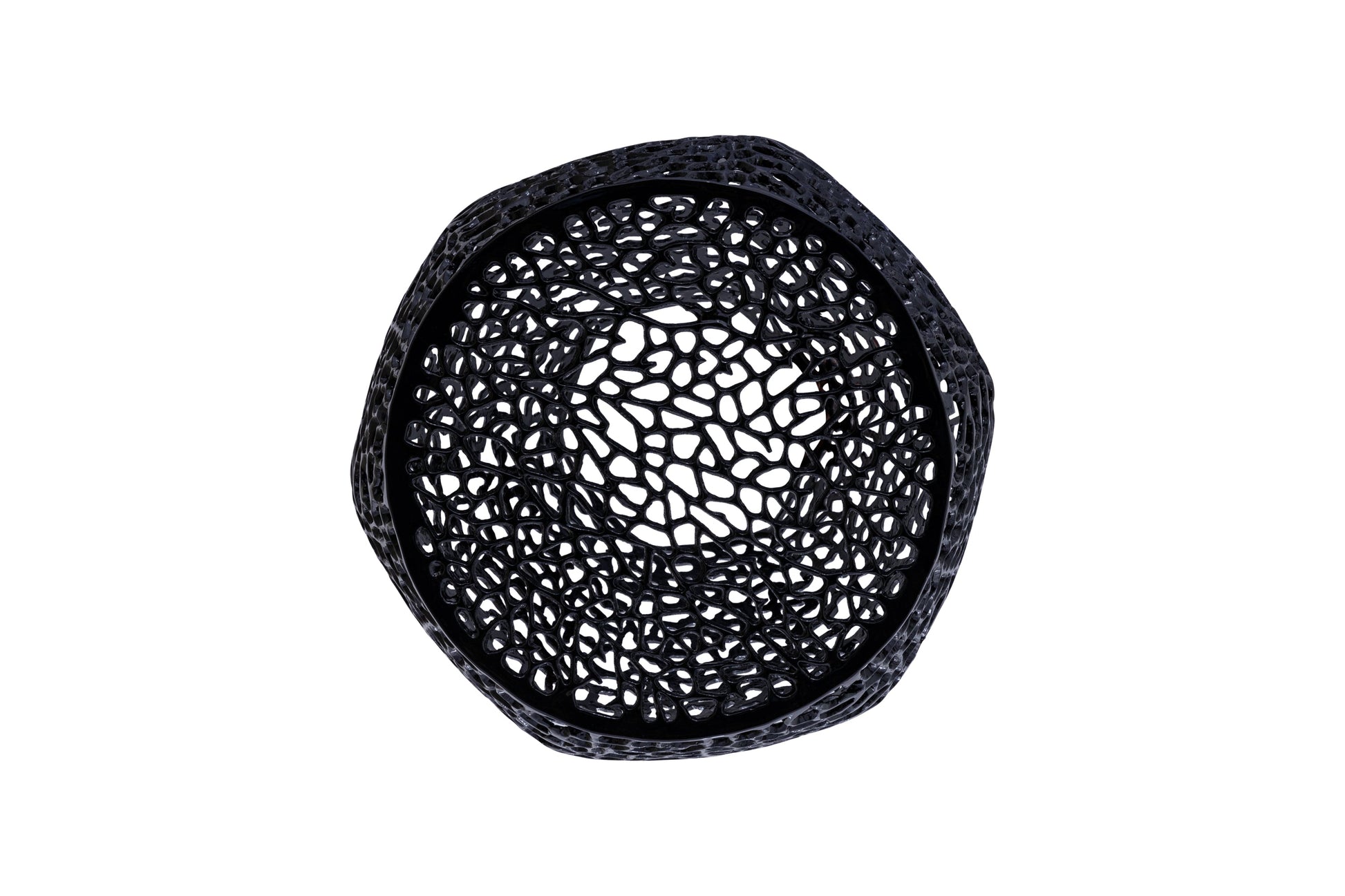 Azriel Aluminum Mesh Side Table, Black