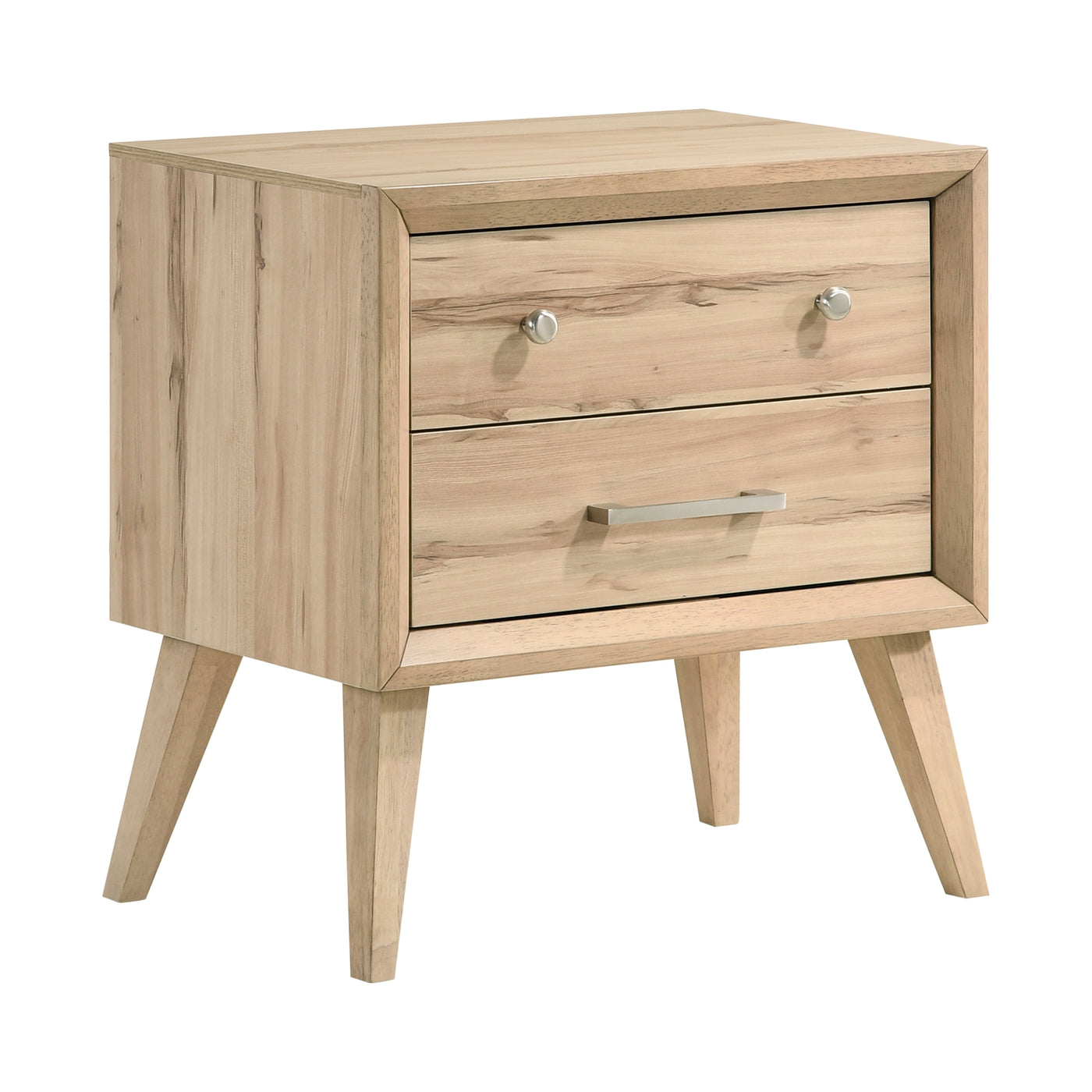 Marrin Natural Oak Finish Mid-Century Modern Nightstand