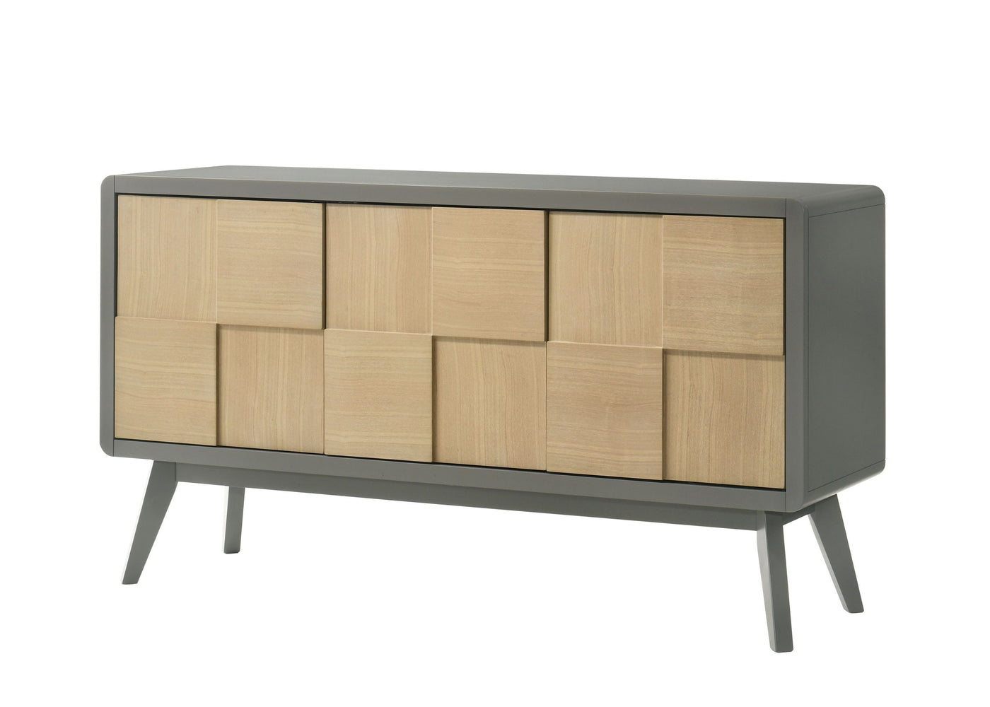 Blayde Light Gray & Natural Finish Server