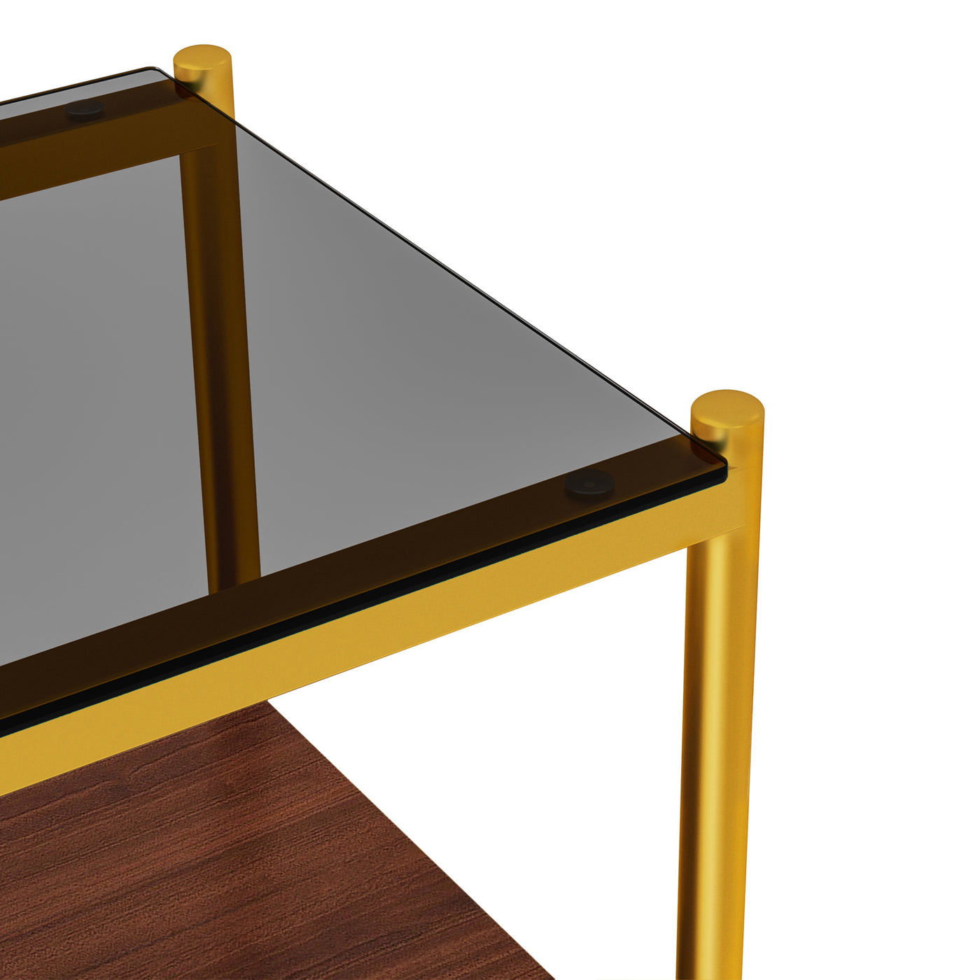 Langston Modern Side Tables with Glass Top (Set of 2)