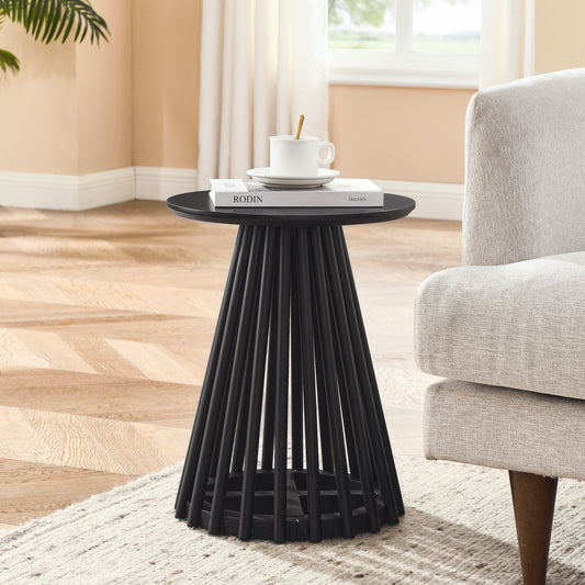Theron Modern Minimalist Solid Wood Side Table, Black