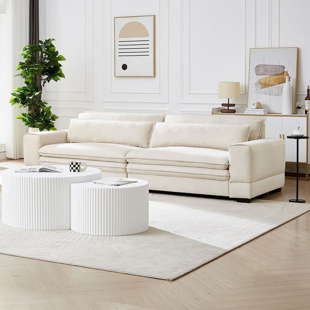 Vesgantti 105" Mid-Century Modern Sofa, Beige