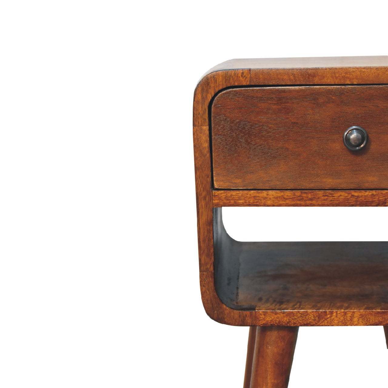 Hilda Mid-Century Modern Chestnut Finish Nightstand