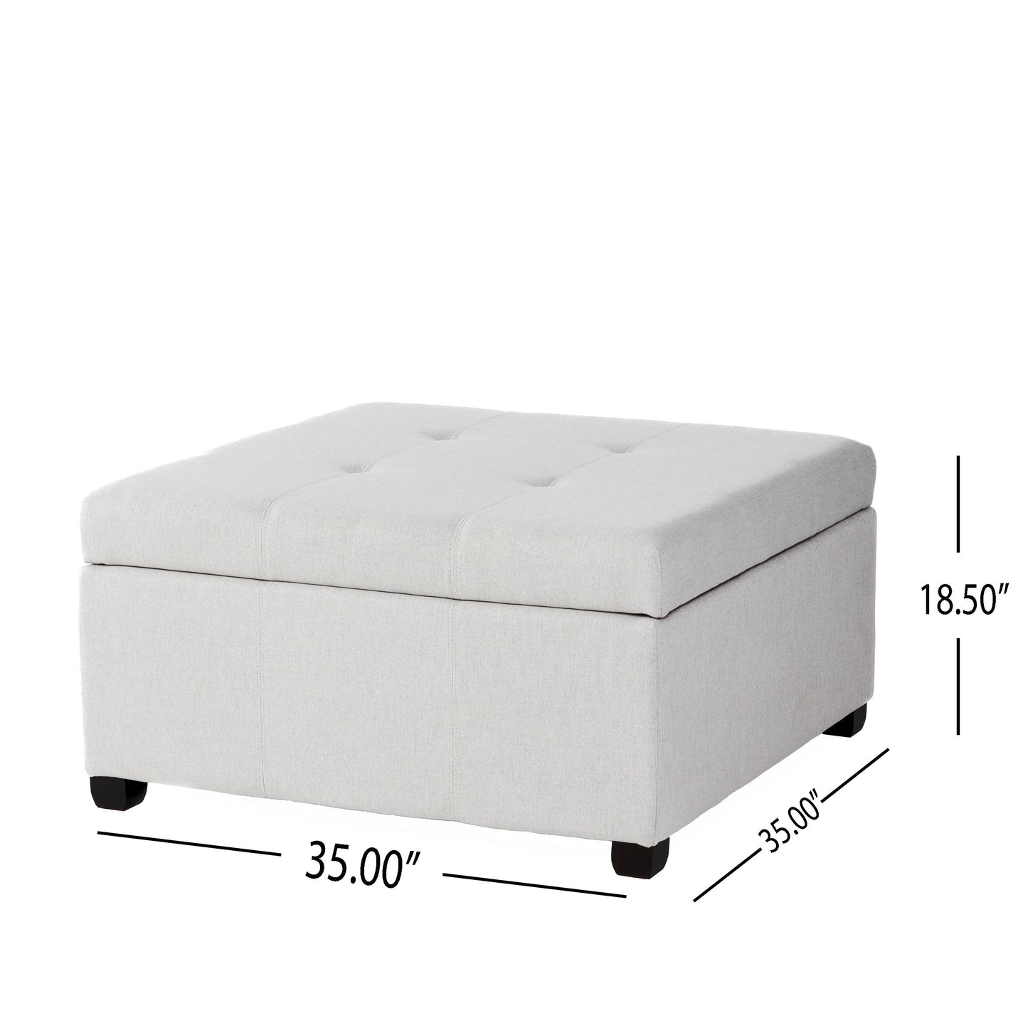 Carlsbad Linen Storage Ottoman - Gray