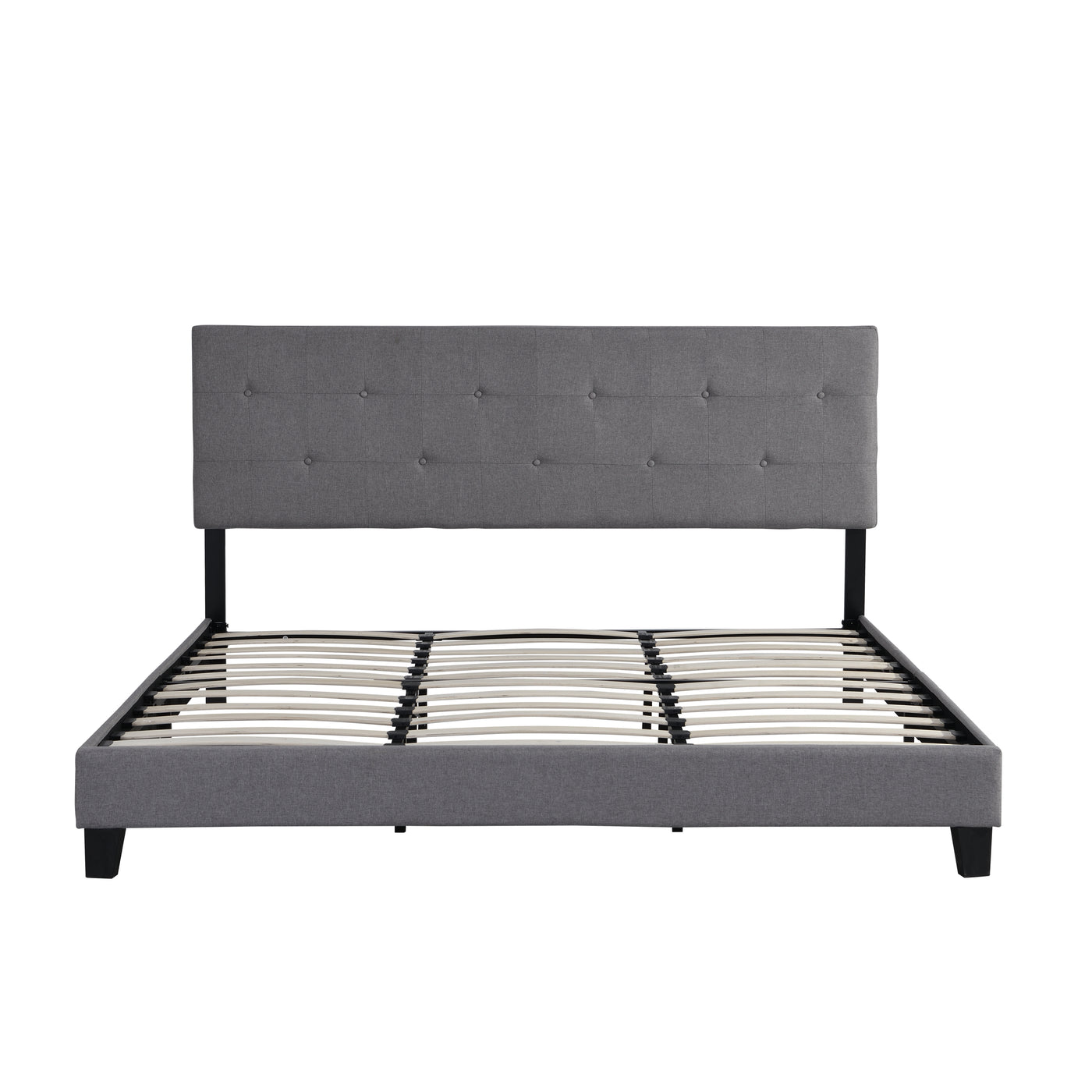 Marigold Modern Linen King Size Platform, Gray