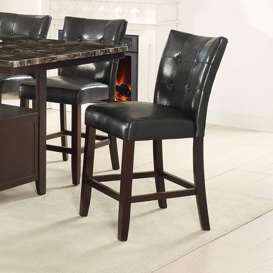 Bali Modern Leatherette Counter Height Chairs (Set of 2) Black