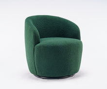 Trinity Teddy Upholstered Swivel Barrel Chair - Green