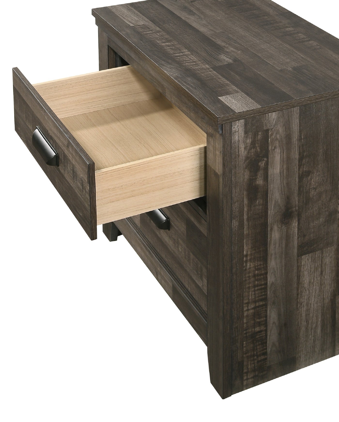 Mason Contemporary 2-Drawer Nightstand, Mixed Brown
