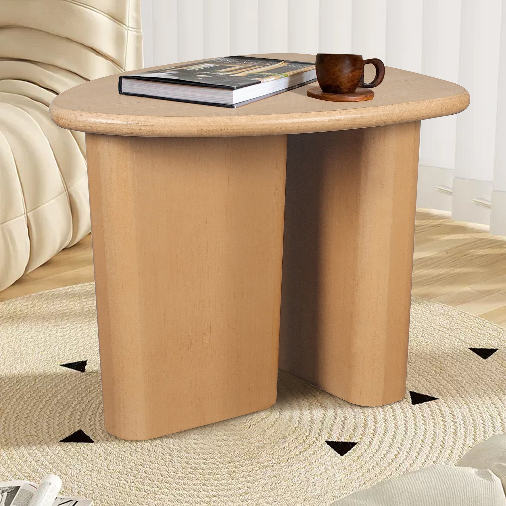 Delfina Modern Side Table, Natural