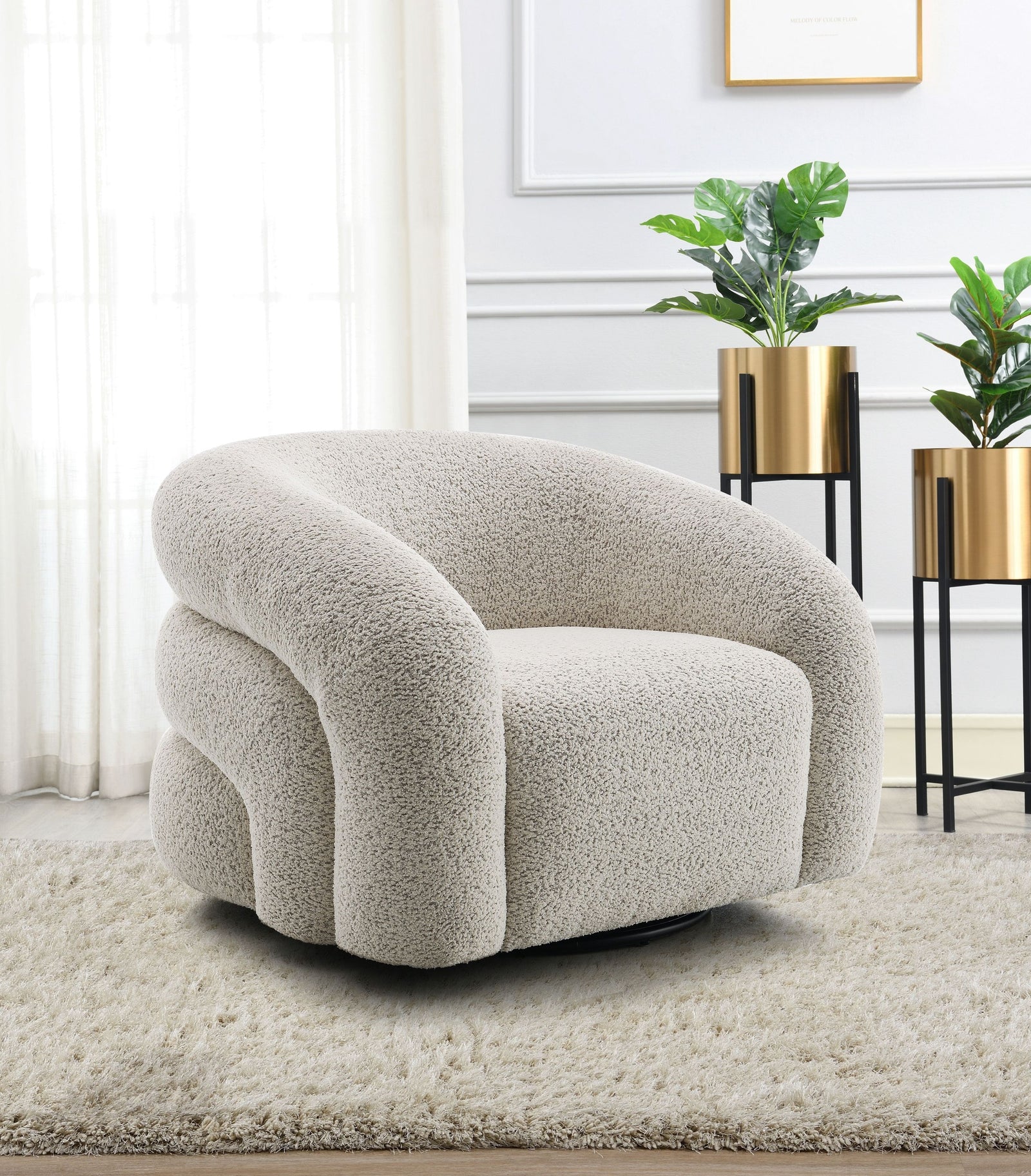 Irma Gray Boucle Chair W/Swivel