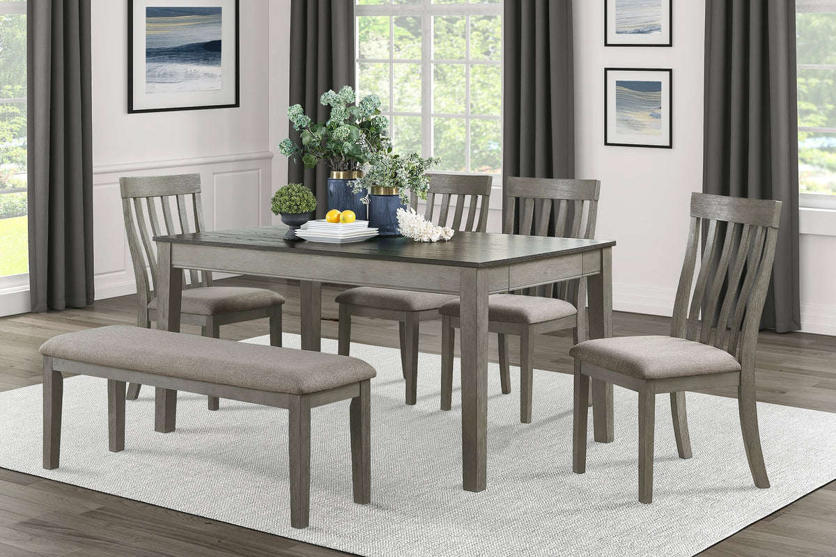 Adeline Vertical Slat Back Solid Wood Side Chairs (Set of 2) Gray