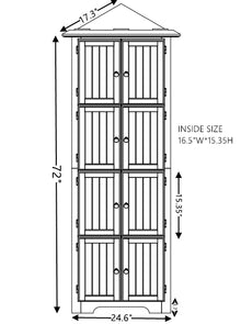 Carleton 72" 4-Tier Corner Cabinet, Oak