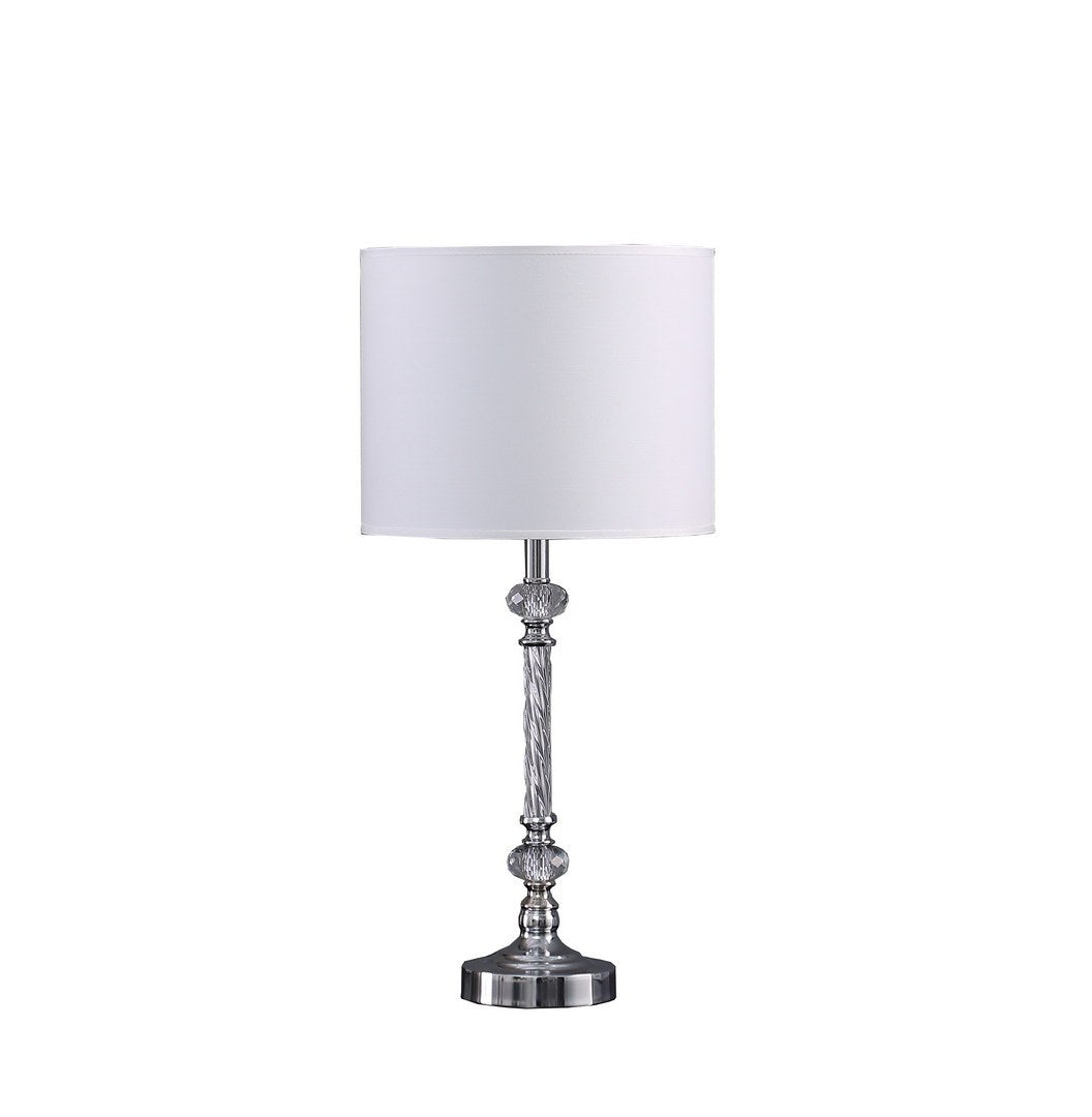 California Home - 19.25' In Audrey Twisted Crystal Modern Silver Table Lamp