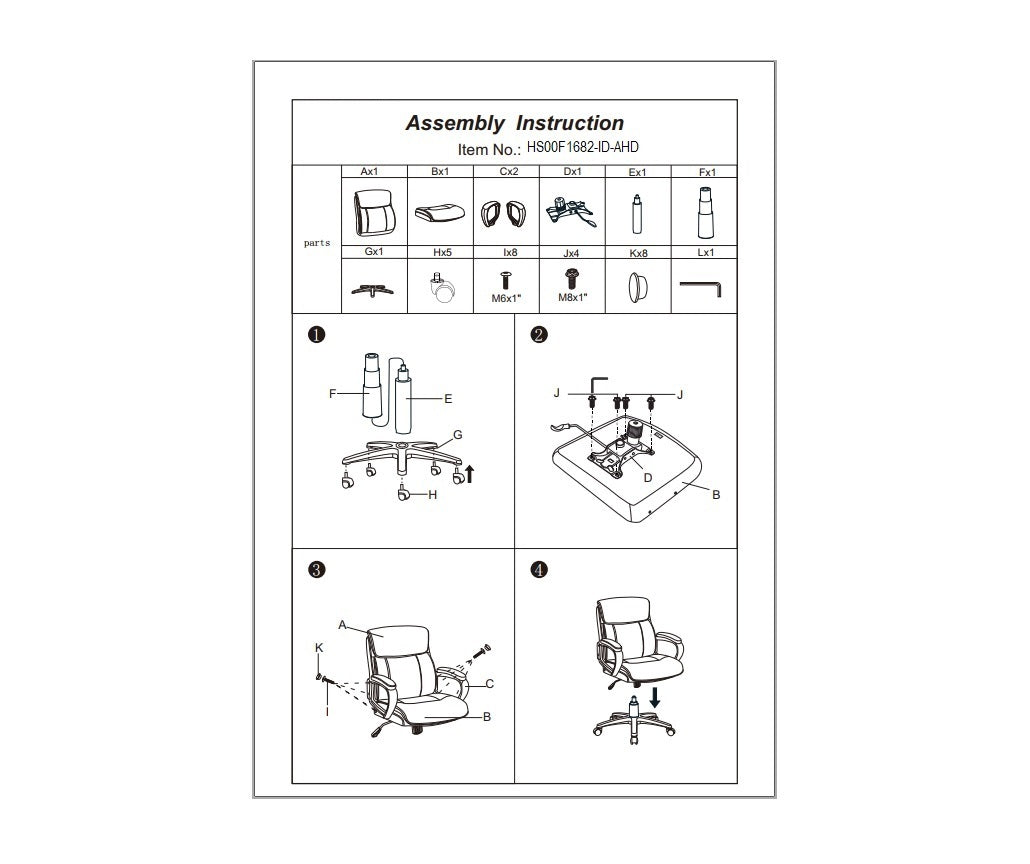 Modern PU Leather Executive Office Chair, Black