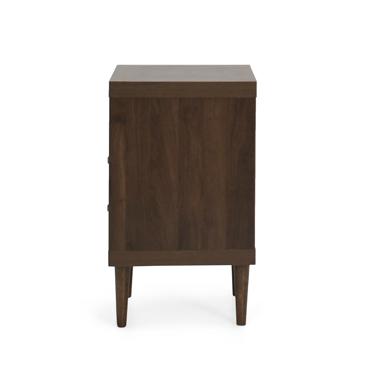 Priscilla Mid-Century Modern 2-Drawer Nightstand - Walnut