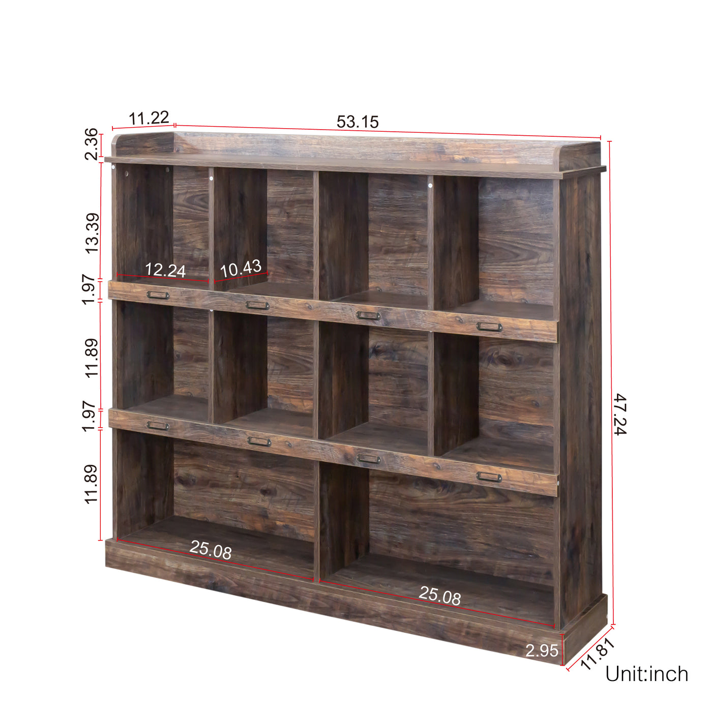 Anderson Wooden 10-shelf Bookcase