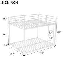 Kenswick Full Over Full Metal Bunk Bed with Built-in Ladder – White