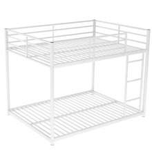 Kenswick Full Over Full Metal Bunk Bed with Built-in Ladder – White