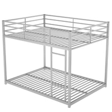 Kenswick Full Over Full Metal Bunk Bed with Built-in Ladder – Silver
