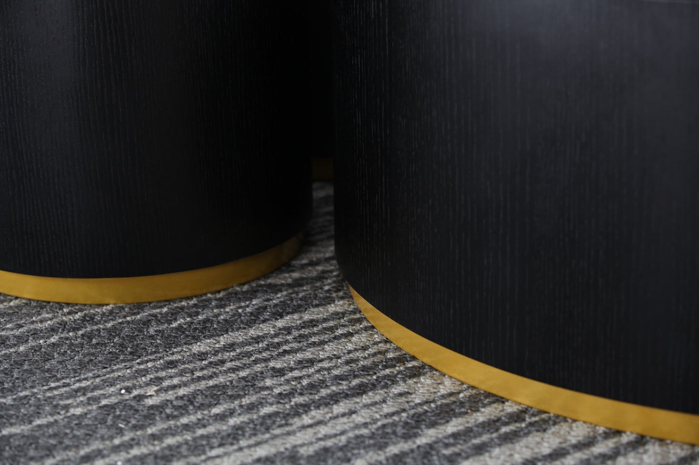 Justone Modern 3-Piece Accent Table Set - Black & Gold