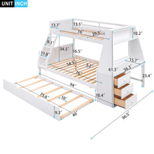 Blaire Twin Over Full Bunk Bed with Desk, Trundle, and Storage