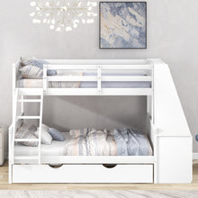 Blaire Twin Over Full Bunk Bed with Desk, Trundle, and Storage