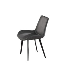 Atunus Modern Leatherette Dining Side Chairs with Black Metal Legs Set of 4 - Gray