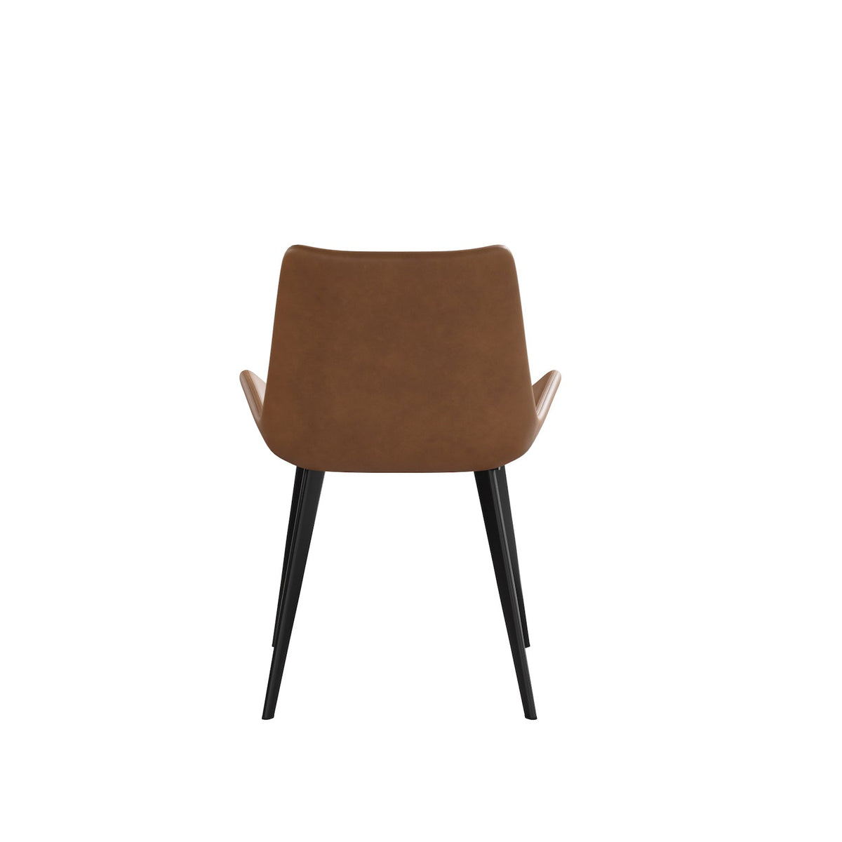 Atunus Modern Leatherette Dining Side Chairs with Black Metal Legs Set of 4 - Brown
