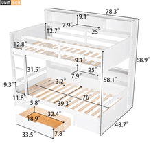 Adapt Twin over Twin Bunk Bed with Shelves & Drawers - White