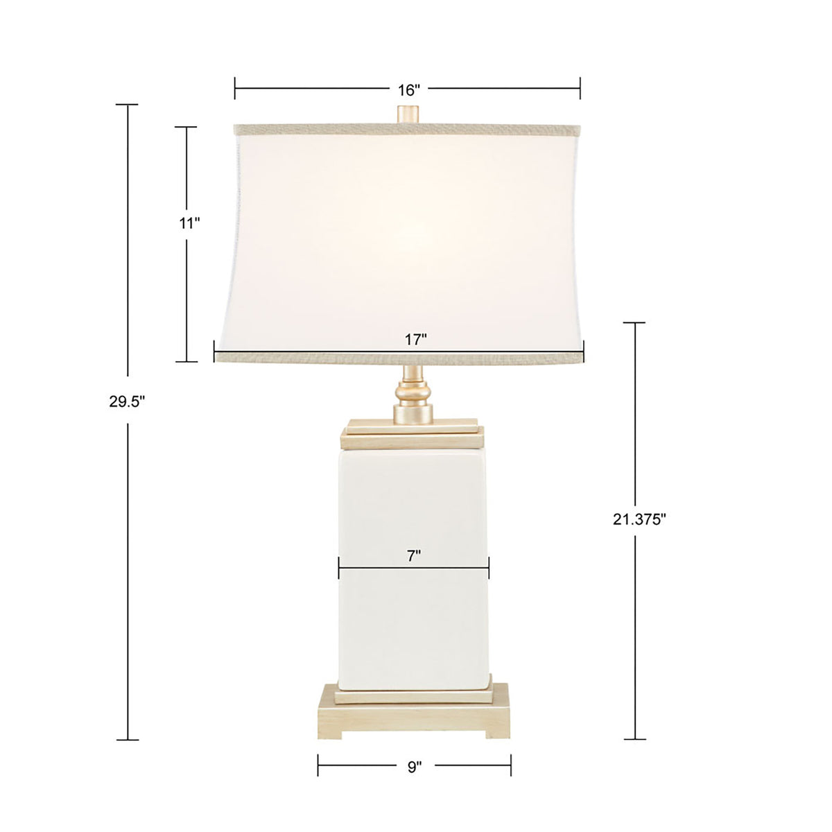 Colette Ceramic Table Lamp - Ivory & Antique Silver