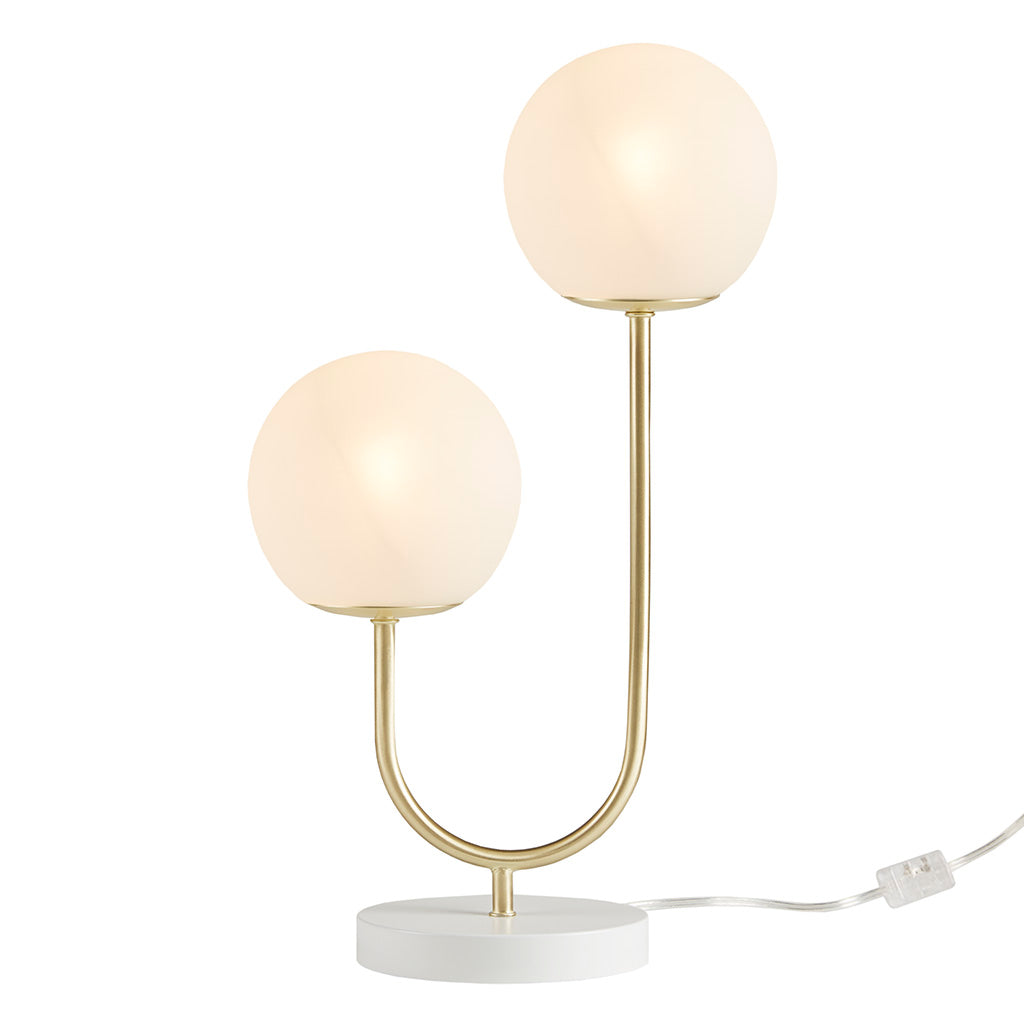 Dual Globe Table Lamp with White Base