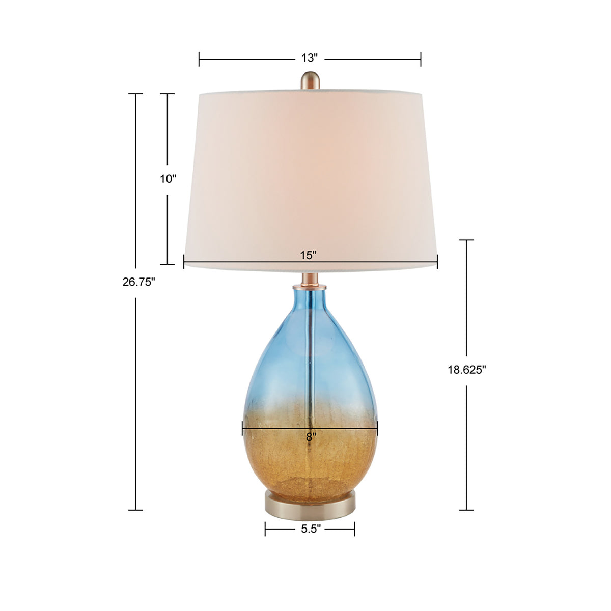 Cortina Ombre Glass Table Lamp (Set of 2)