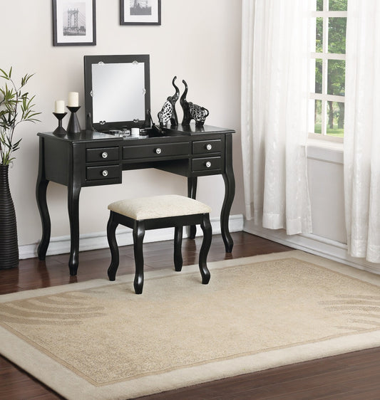 Maddison Traditional Vanity with Stool - Black