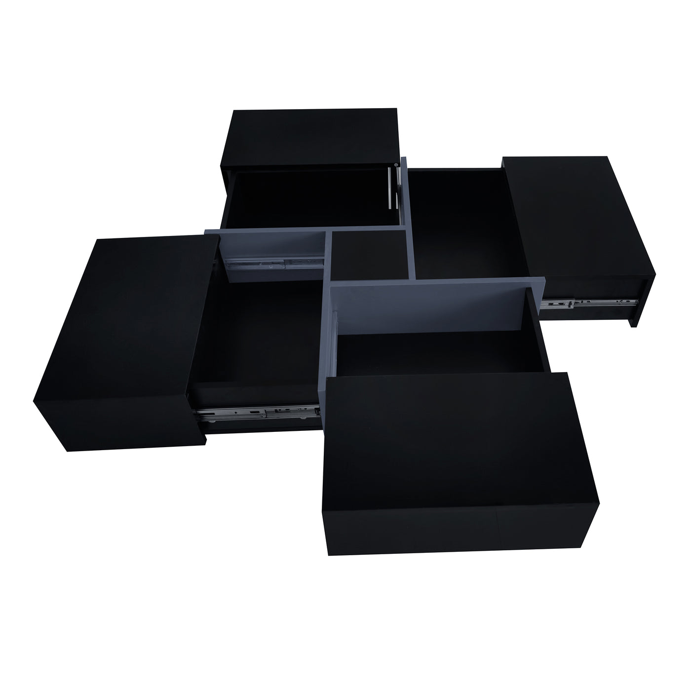 Maddison Modern High Gloss Extendable Coffee Table - Black