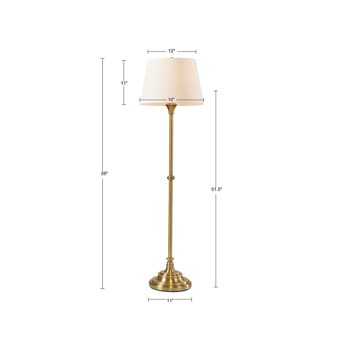 Athena Traditional Floor Lamp in Antique Brass