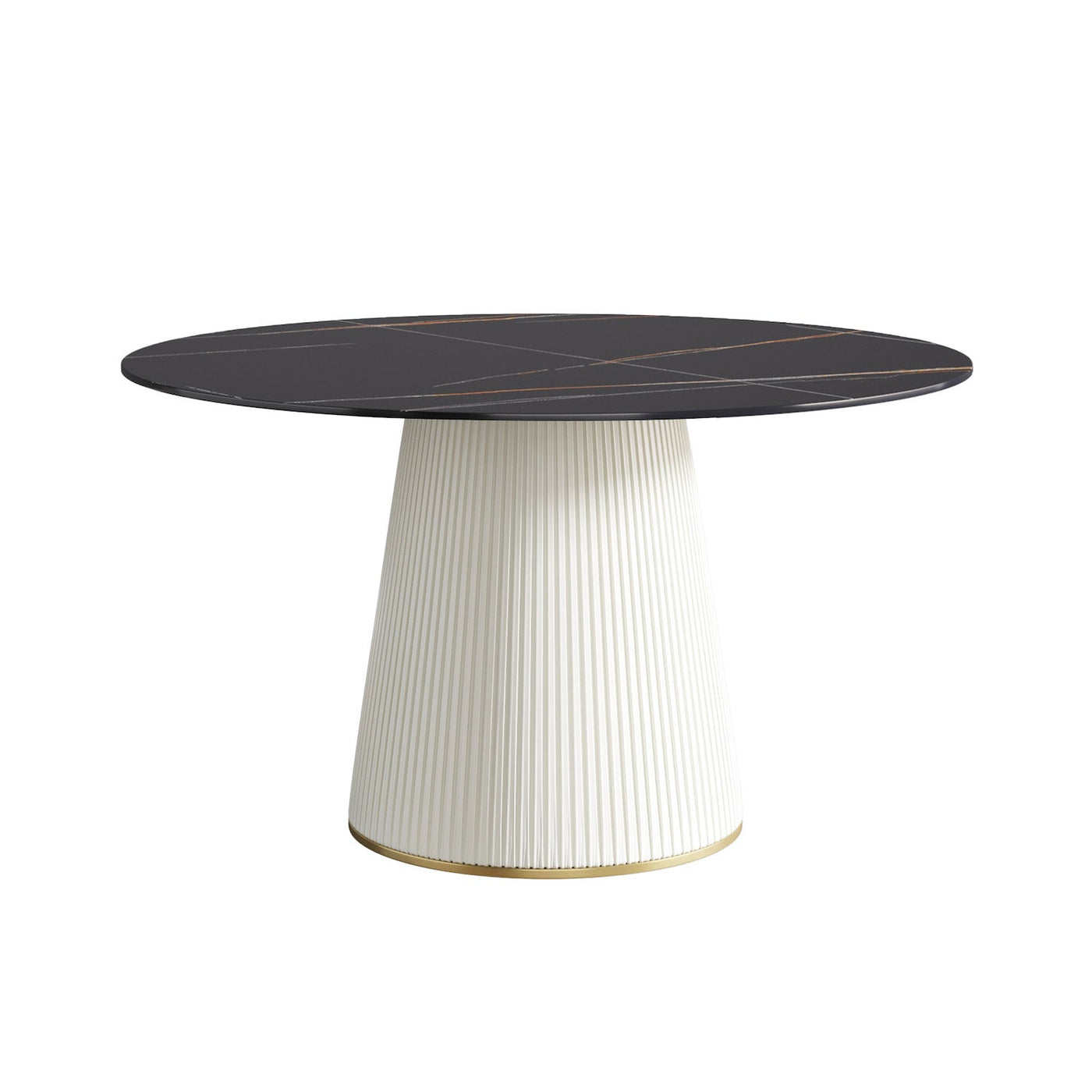Atunus Modern 53" Sintered Stone Dining Table - Black & White