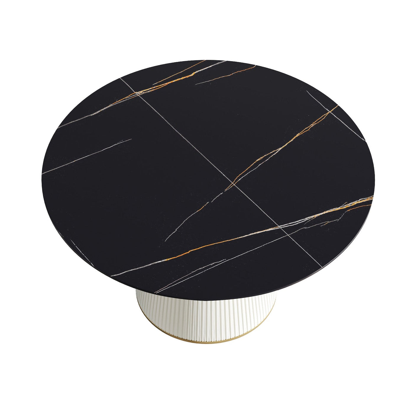 Atunus Modern 53" Sintered Stone Dining Table - Black & White