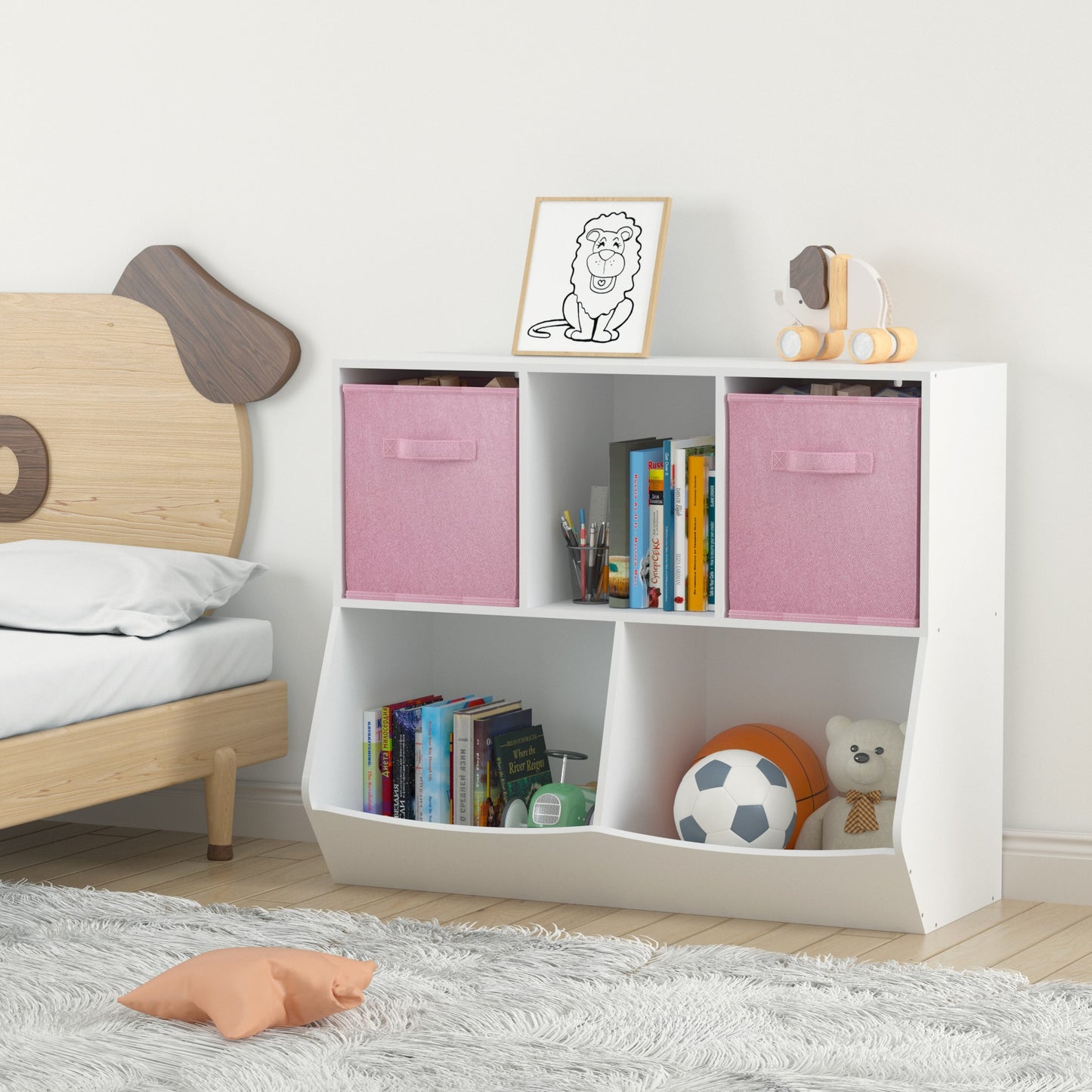 Moonriver Youth Bookcase with Collapsible Drawers