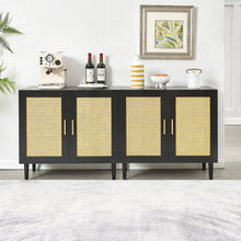 Urbilux 2-Door Accent Cabinet - Black & Rattan