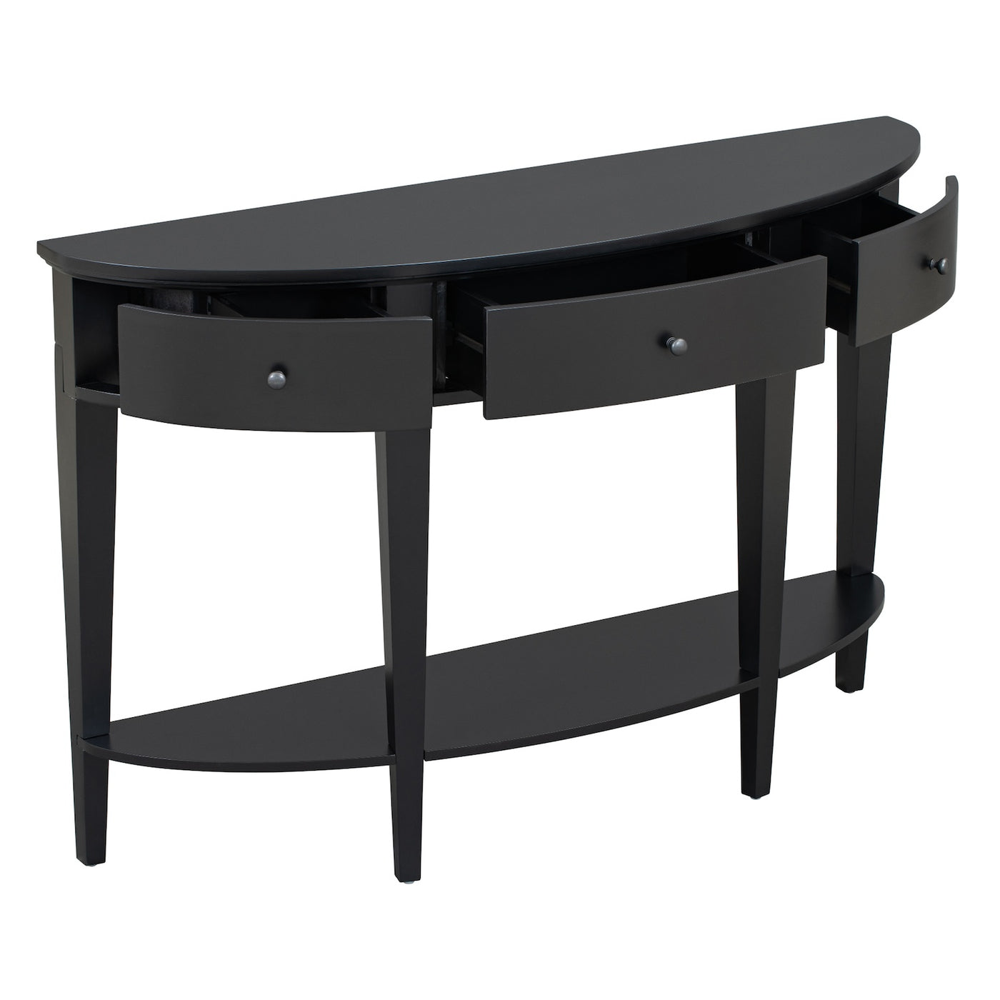 Echo Modern Half-Moon Console Table - Black