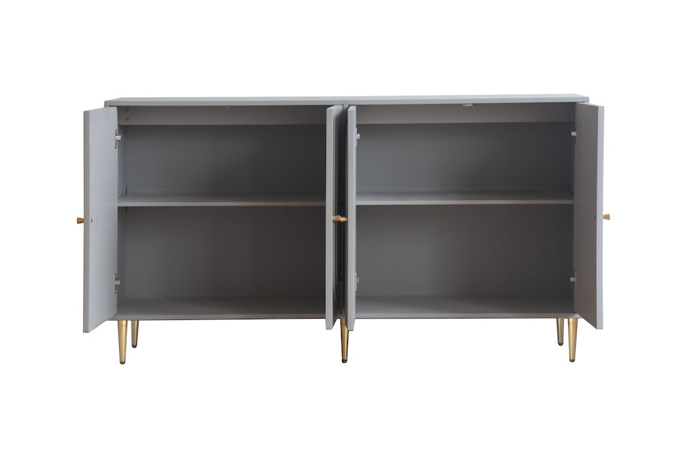 Maddison Modern Gray Lacquered 4-Door Cabinet