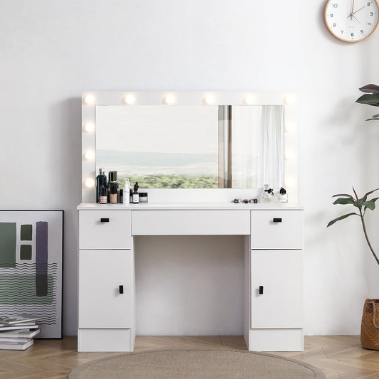 Pixel 3-Drawer Vanity Set with LED Mirror