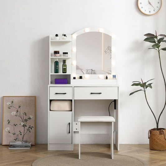 Lumos Modern Vanity Set with LED Mirror